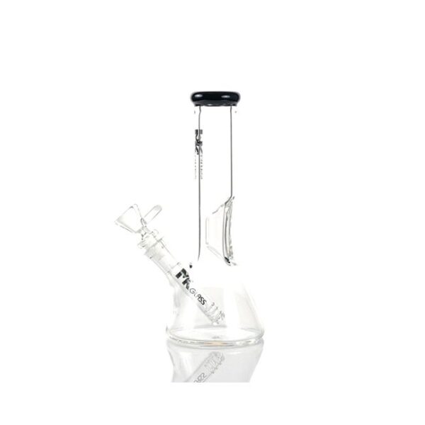 MK GLASS 9" CLEAR HEAVY BEAKER LIME FROSTED WITH INLINE 14MM SLIDER WATER PIPE