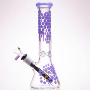 MK GLASS 12" HONEYBEE HEAVY OCTA BLIME  WITH INLINE 14MM SLIDER WATER PIPE