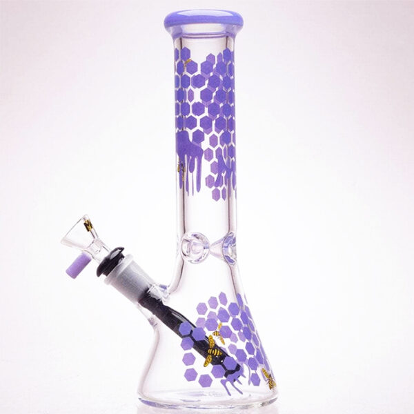 MK GLASS 12" HONEYBEE HEAVY OCTA BLIME  WITH INLINE 14MM SLIDER WATER PIPE