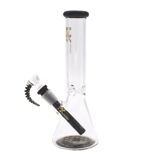 MK GLASS 12" CLEAR MOLINE HANDCRAFTED DESIGN WITH 14MM SLIDER WATER PIPE