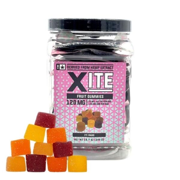 XITE DELTA 9 FRUIT GUMMIES 120MG 25CT/BOX