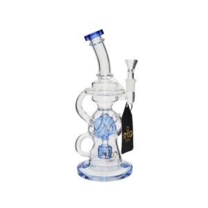 SMOQ GLASS 12 INCH CLEAR BLAIX LIME DESIGN WITH GLOBE LIRX PERC WATER PIPE "YX09"