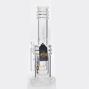SMOQ GLASS 14 INCH HEAVY LIME BOLIX DESIGN WITH INLINE HONEYCOMB PERC WATERPIPE "YX95"