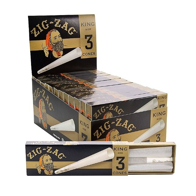 ZIG ZAG CONES KING SIZE (24 Packs Of 3 Cones)
