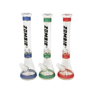 ZOMBIE GLASS 17" BYLATERAL MOLISH DEISGN WITH INLINE SHOWERHEAD PERC WATER PIPE