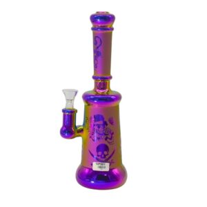 12" COLOUR FULL TUBE SKULL FACE WATER PIPE