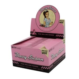 BLAZY SUSAN KING SIZE WIDE PINK ROLLING PAPERS 50 PACKS/BOX