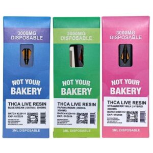 NOT YOUR BAKERY THCA LIVE RESIN 3GM DISPOSABLE 10CT/ BOX