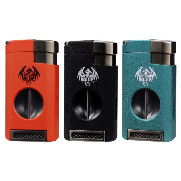 SPECIAL BLUE CATALYST PRO TRIPLE FLAME TORCH LIGHTER WITH BUILT-IN CIGAR CUTTER - SINGLE