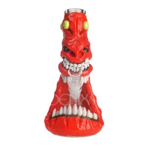 PHOENIX HALLOWEEN DESIGN 10" 3D HAND PAINTING GLASS WATER PIPES WITH GLOW IN THE DARK