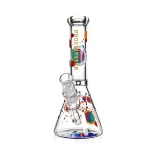 PHOENIX STAR 10" DECAL BEAKER WATER PIPE WITH ICE CATCHER