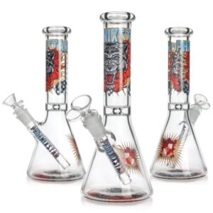 PHOENIX STAR 10" WOLF DECAL BEAKER SMALL WATER PIPE