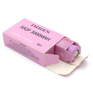 IMREN 18650 3000mAh 30QP 15A RECHARGEABLE BATTERY PINK 2CT/PACK