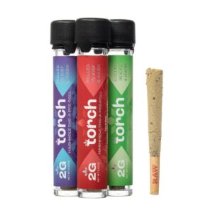TORCH HASHHOLE THC-A 2GM PRE ROLLS IN KIEF & HASH JOINTS 10CT/ BOX