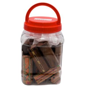 LARGE MULTI COLOR PRESS WOOD DUG OUT WITH METAL CIGARETTE 25CT/ JAR