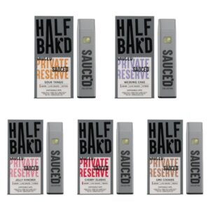 HALF BAK'D SAUCE'D PRIVATE RESERVE 1G LIVE RESIN DISPOSABLE VAPE 5CT/BOX