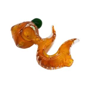 4.5'' MARBLE HEAD GOLDEN SHADE FANCY HAND PIPE