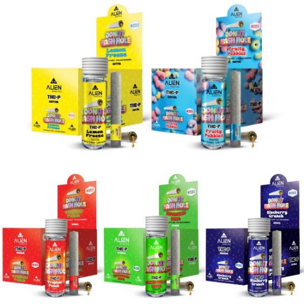 ALIEN THC-P DONUT HASH HOLE 2GM PRE ROLLS JOINTS 8CT/ BOX