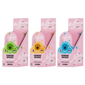 MUFFINS DIAMOND INFUSED 1.5G THC-A PRE ROLLS 3CT/PACK - 10CT/DISPLAY