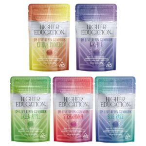 HIGHER EDUCATION D9 LIVE RESIN PURE THC VEGAN FRIENDLY 1200MG GUMMIES 40CT/ BAG