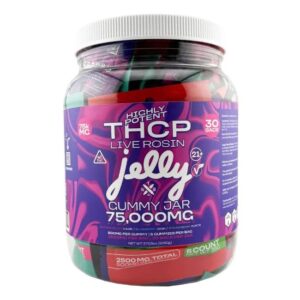 NYB JELLY HIGHLY POTENT THCP LIVE ROSIN 75,000MG GUMMIES ASSORTED FLAVOR 5PK 30CT/ JAR