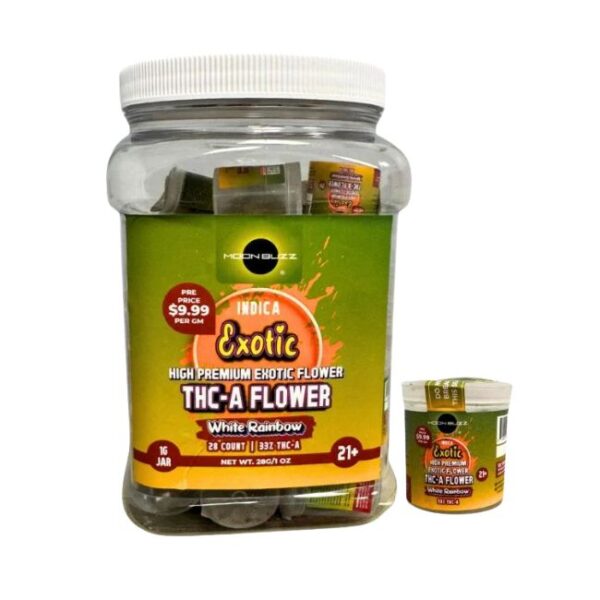 MOON BUZZ THCA HIGH PREMIUM EXOTIC FLOWER 1GM X 28CT FLOWER JAR