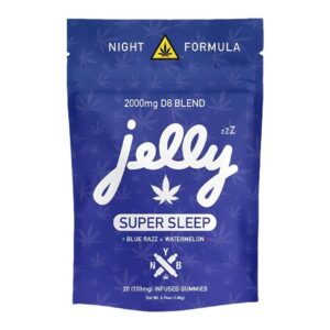 NOT YOUR BAKERY JELLY SUPER SLEEP D8 BLEND BLUE RAZZ + WATERMELON 2000MG GUMMIES 20CT/ BAG