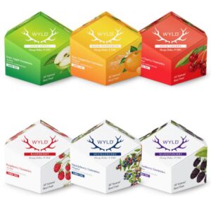 WYLD D9 THC GUMMIES (10MG PER GUMMY) MADE WITH NATURAL FRUIT 10GUMMIES/PACK