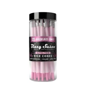 BLAZY SUSAN QUEEN SIZE ULTRA THIN RICE CONE 25CT JAR