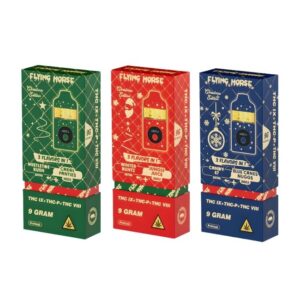 FLYING HORSE CHRISTMAS EDITION POWER P+NEO THC+RELAX D9 3 IN 1 FLAVOR 9GM DISPO 5CT/ BOX