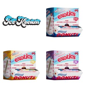 ICE KREAM POWDERED DONUTS EXOTIC ZAZA THC-A HASH HOLE 2.5GM PRE ROLL JOINTS TUBE 20CT DISPLAY