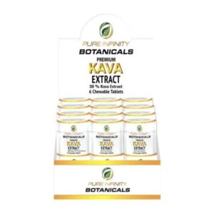 PURE INFINITY BOTANICALS PREMIUM KAVA EXTRACT CHEWABLE TABLETS 6CT/PACK - 18CT/DISPLAY